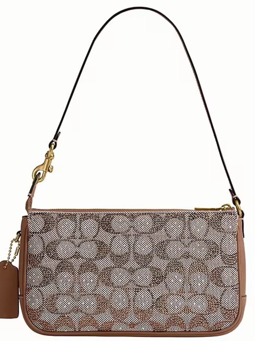 Crystal Signature Jacquard Plaza Shoulder Bag
